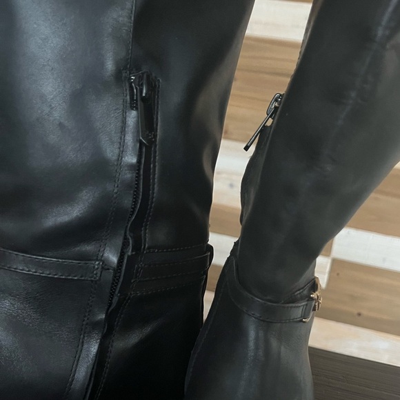 Sam Edelman Clive Black Black Leather Square Toe Tall Boot SZ 6 - Picture 6 of 8